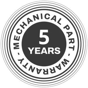5-Year Mechanical Parts Warranty