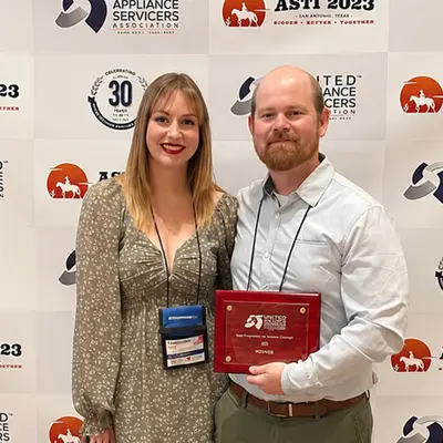 Just-in Time Appliance Repair team receiving industry award at ASTI 2023