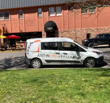 Just-in Time service van in Ashland, Oregon